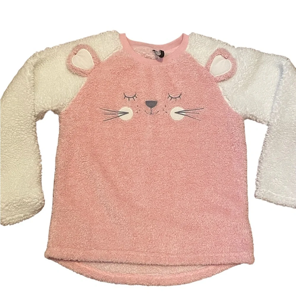 Jaclyn Intimates 2 piece fleece pink pj's,‎ animal motif